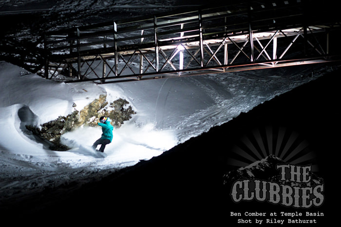 Snowboarding shot for the clubbies webisode project