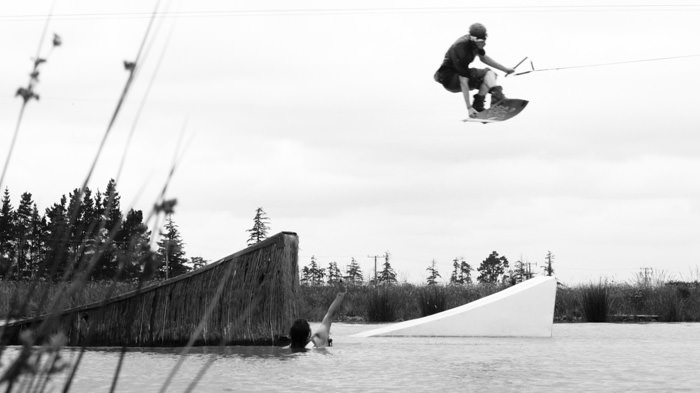 Wakeboard cable kicker shot by Riley Bathurst