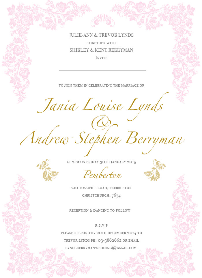 jania andrew wedding invites