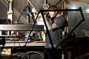 bicycle building editorial photo