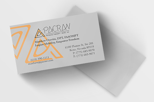 pacrav business cards front and back